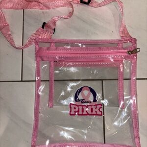 PINK Victoria's Secret Breast Cancer Awareness Clear Pink Crossbody Bag